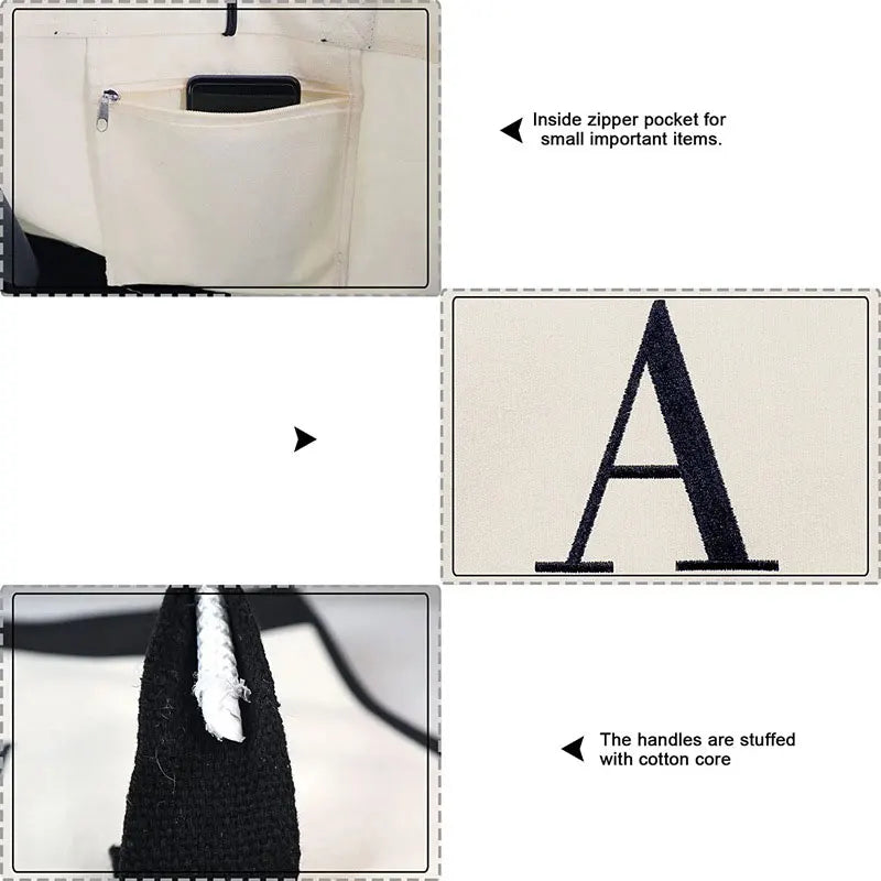 Bolso de Playa con Letras y Flores