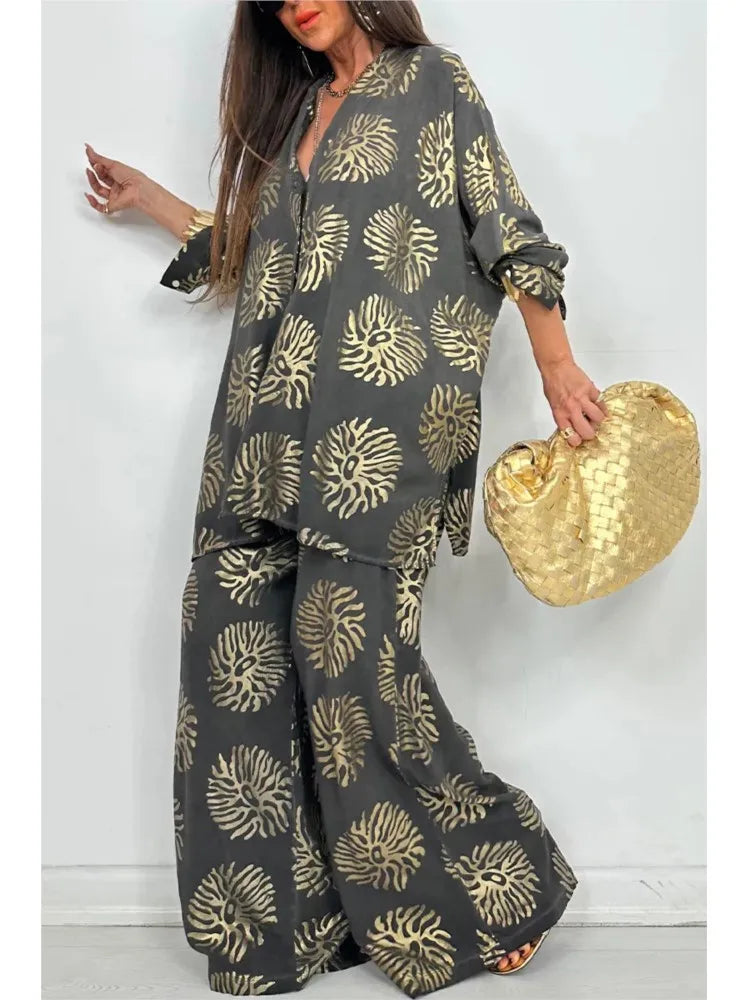 Conjunto Elegante Estampado S-3XL