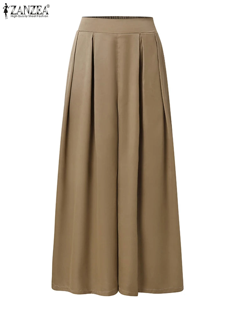 Pantalón Palazzo Satinado – Cintura Alta Elegante