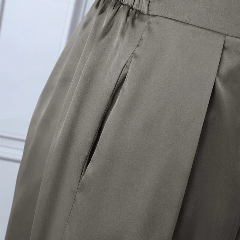 Pantalón Palazzo Satinado – Cintura Alta Elegante