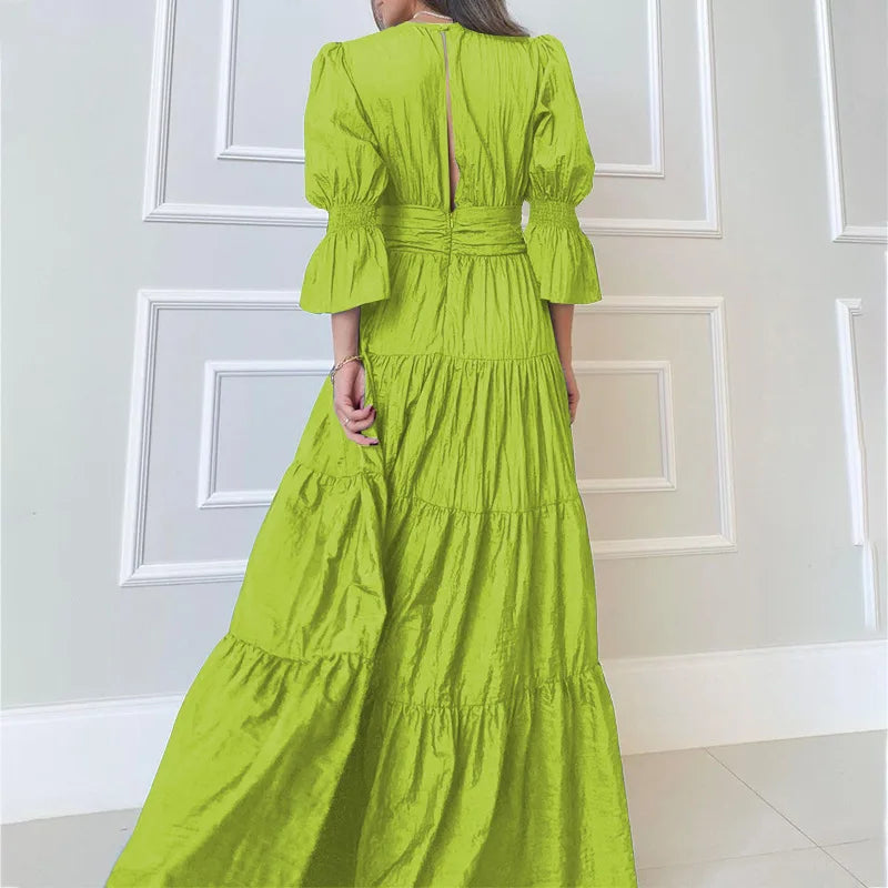 Elegant Long Dress with Draping