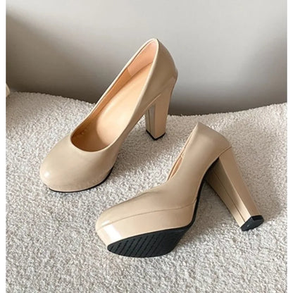 Zapatos de Tacón Alto con Punta Redonda