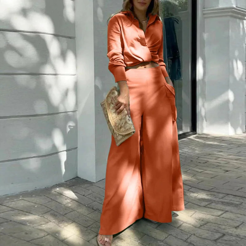 Conjunto Crop y Pantalón Palazzo S-XXL