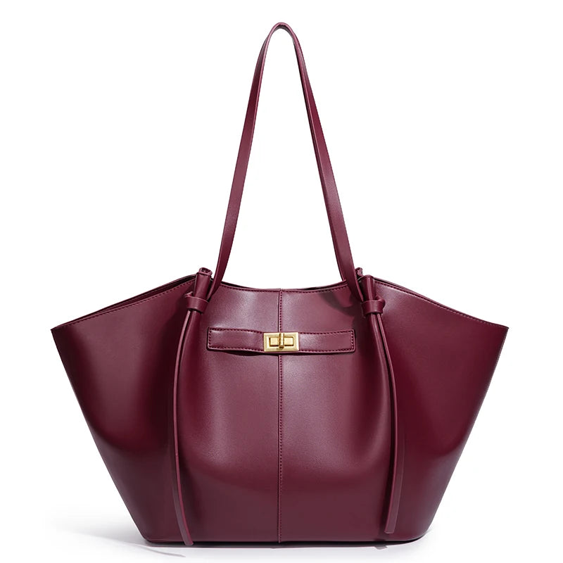 Bolso Tote Grande de Hombro con Cierre Metálico