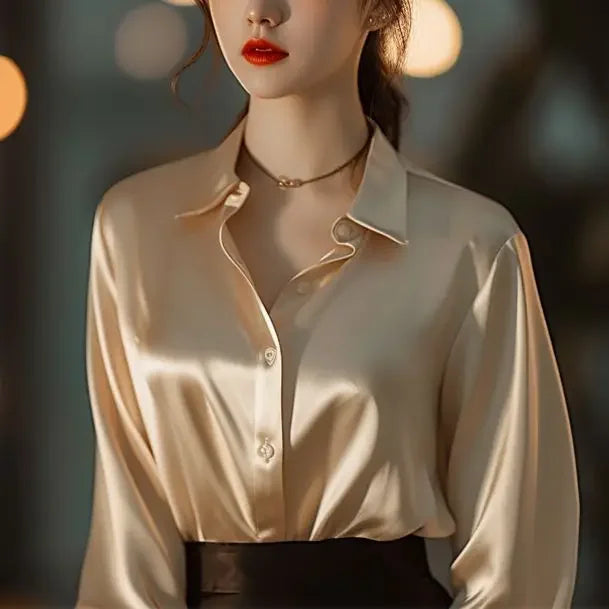 Blusa Elegante de Manga Larga S-XXXL
