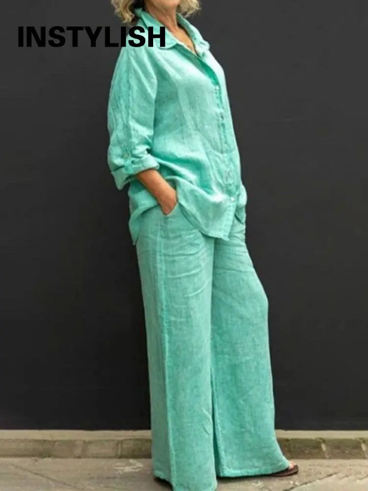 Conjunto de Lino Vintage S-5XL