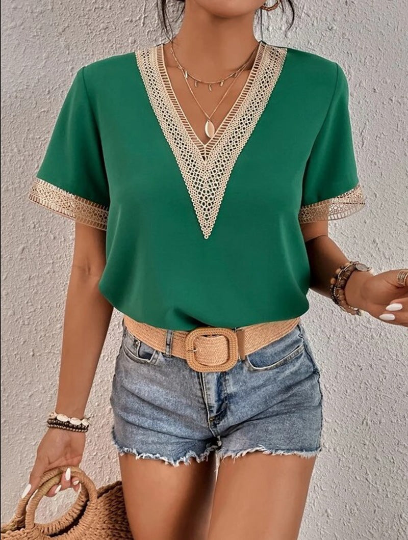 Blusa Casual con Encaje