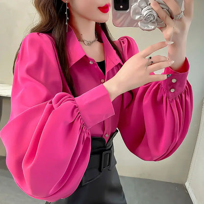 Blusa Elegante Mangas Farol