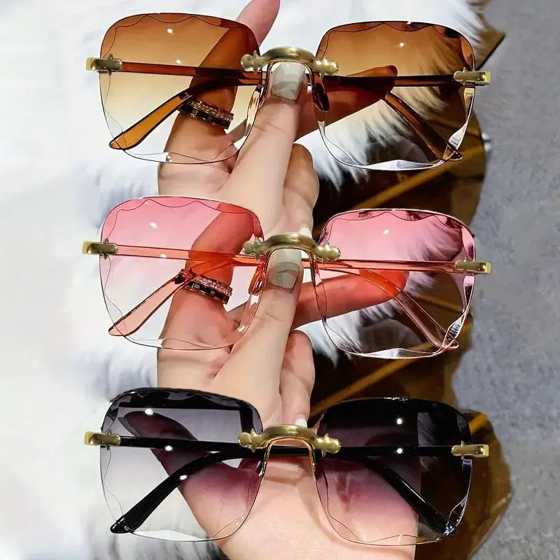 Set de 3 Gafas de Sol Cuadradas sin Montura para Mujer