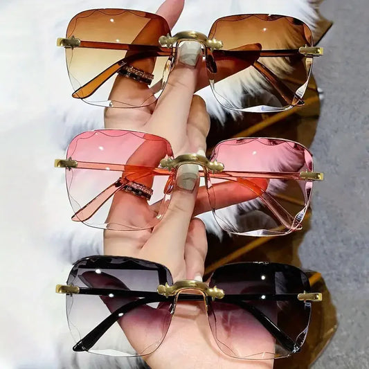 Set de 3 Gafas de Sol Cuadradas sin Montura para Mujer