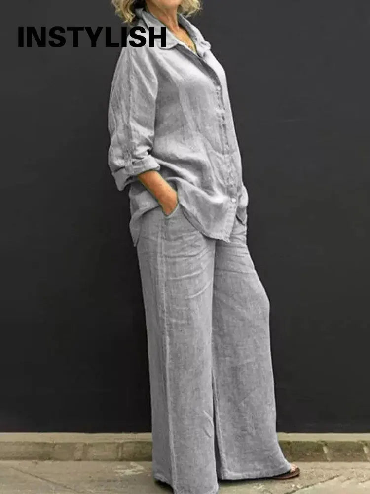 Conjunto de Lino Vintage S-5XL
