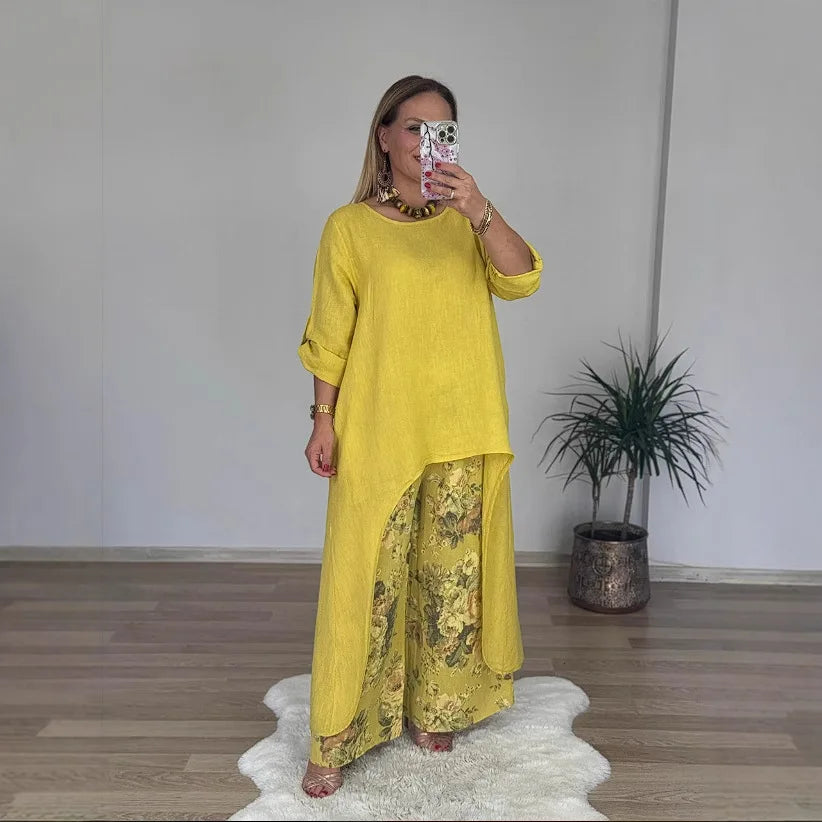 Conjunto Casual Lino y Algodón S-3XL
