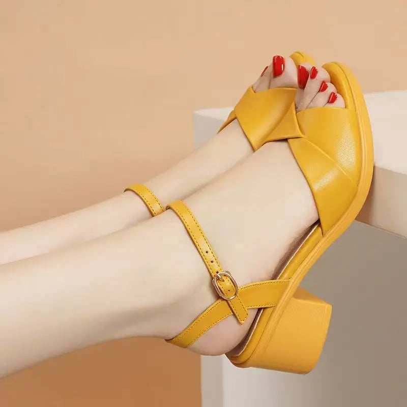 Sandalias con Tacón Medio 35-43