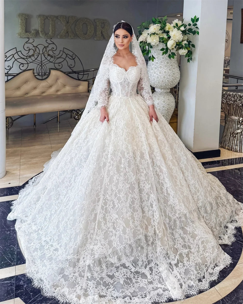 Vestido de Novia de Encaje Estilo Princesa