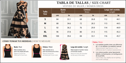 Vestido Midi de Tul con Encaje Floral y Falda Evasé