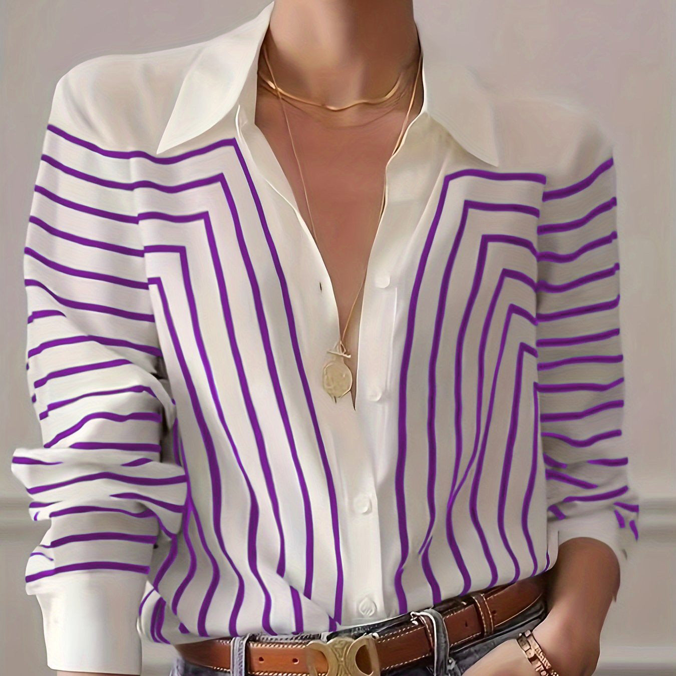 Elegant Shirt with Striped Print