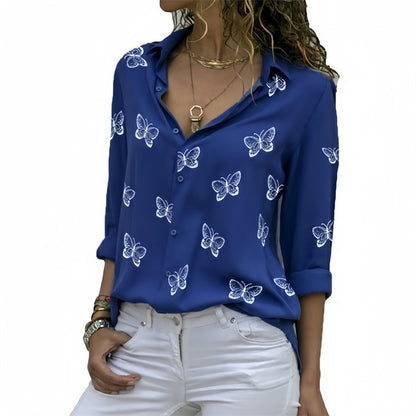 Printed Long Sleeve Blouse