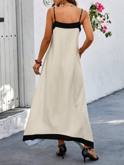 Vestido Casual de Tirantes Color Block