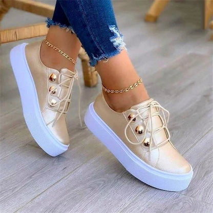 Zapatillas Casuales de Cuero PU para Mujer