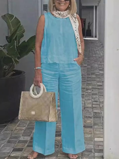 Conjunto de Algodón y Lino (S-3XL)