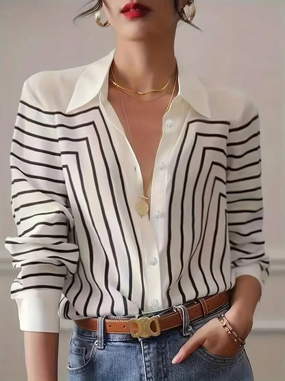 Camisa Elegante con Estampado de Rayas