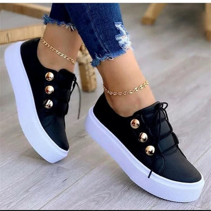 Zapatillas Casuales de Cuero PU para Mujer