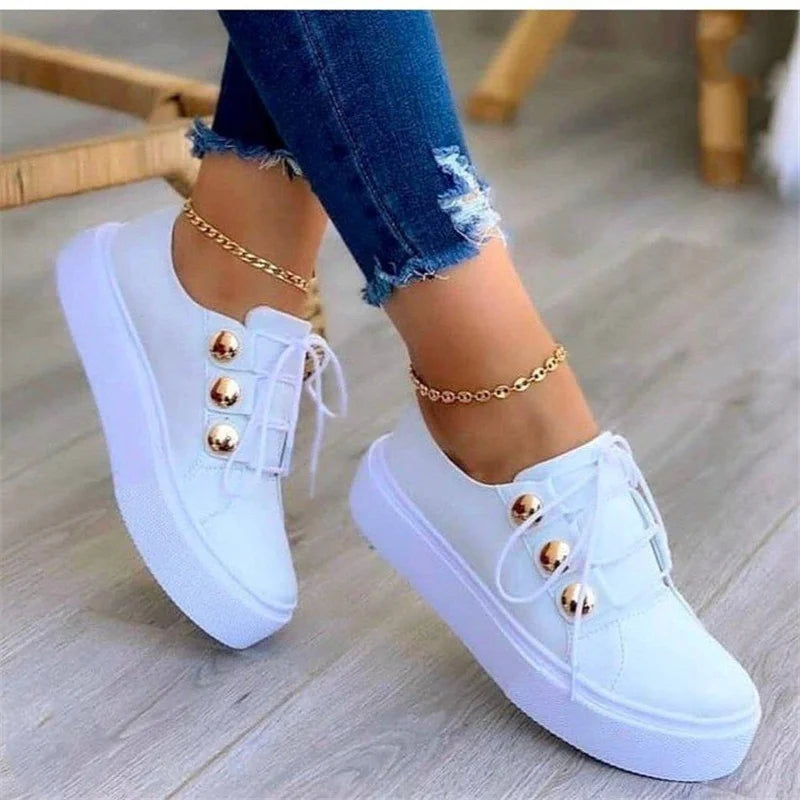 Zapatillas Casuales de Cuero PU para Mujer